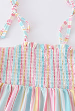 Load image into Gallery viewer, Pink Stripe Smocked set
